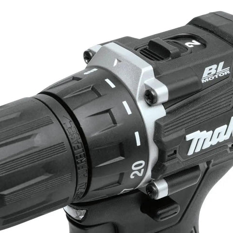 Close-up of Compact 18V Brushless One Half Inch Cordless Drill Driver Kit For Tight Spaces With Lightweight Ergonomic Grip Under 3 Lbs