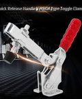 Toggle Clamp Quick Release Jig Clamp For Woodworking And Assembly with red electroplated handle, GH-12132 model.
