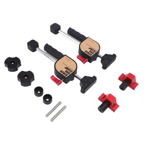 Adjustable Screw Clamp Kit for Workbench, 2 Piece Aluminum Alloy Bench Dog Clamp with Rubber Pad, 19mm Holes, Non Slip Grip