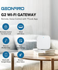 Smart WiFi Gateway For Keyless Entry Locks TTLock App Compatible Hub With USB Cable Bluetooth Door Lock Bridge Remote Lock Control Alexa Voice Control WiFi Bridge For Easy No Fuss Home Automation on table