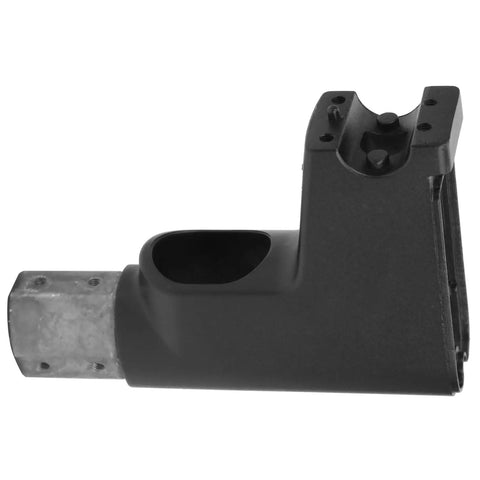Side view of electric scooter stem connector bracket aluminum alloy replacement part for front fork handlebar lightweight rustproof design.
