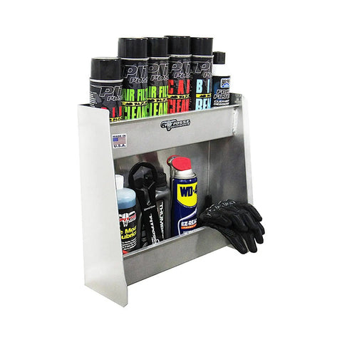 Compact Aluminum Storage Cabinet for Garage and Trailer Enclosed Organizer Holds Six Oil Quarts and Six Aerosol Cans Rugged USA Made