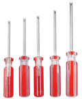Top Shelf Five Piece Magnetic U Type Precision Driver Kit With Hardcore Steel Blades And Slick Secure Bit Holders, five red u-shaped screwdrivers.