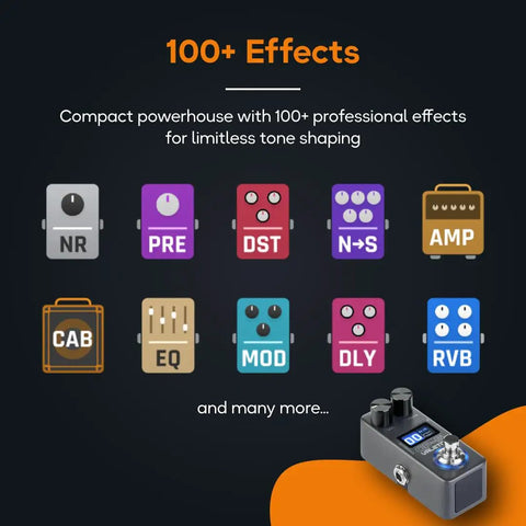 Gig Ready Ultra Lightweight Compact Multi Effects Pedal With SnapTone Tech And IR Loader showing 100+ effect options