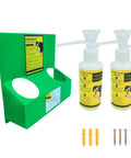 Portable Emergency Eye Wash Station Kit With Wall Mount OSHA Approved Includes Mirror And Emergency Sign Two 16.09 Ounces Bottles