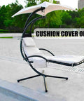 Replacement Cushion Cover for Outdoor Swing and Patio Chaise Hammock Chair With 4 Tail Beads, Umbrella Fabric shown installed