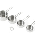 Stainless Steel Measuring Cup Set Four Piece For Baking And Cooking Durable And Accurate Kitchen Tools For Everyday Prep And Precise Measuring