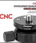 Slick 360 Degree Swivel Tripod Leveling Base Providing Smooth As Butter Rotation And Universal Camera Mount with CNC machining.