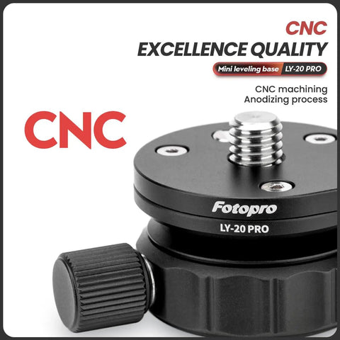 Slick 360 Degree Swivel Tripod Leveling Base Providing Smooth As Butter Rotation And Universal Camera Mount with CNC machining.