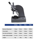 Heavy Duty Arbor Press For Garage Bench Punching Stamping Riveting And Sheet Metal Forming Cast Iron Frame with handle