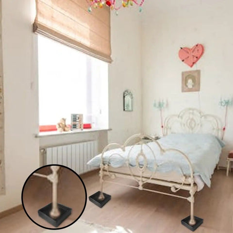 Heavy Duty Square Rubber Caster Cups 2X2 Inch Non Slip Furniture Stopper Glides under bed frame keeping it steady.