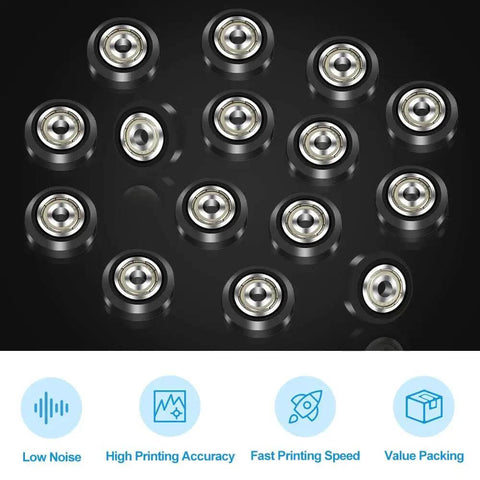 Ender 3 3D Printer Wheel Kit With POM Wheels And 625zz Bearings, plastic pulleys in a 10-piece pack for smoother motion