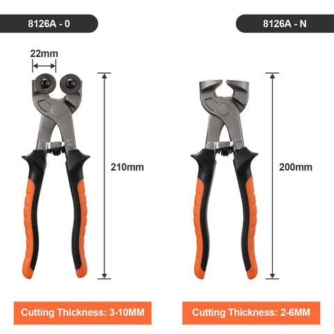 2 Piece Glass Tile Nippers Set With Wheeled Mosaic Nipper And Ceramic Tile Nipper on white background