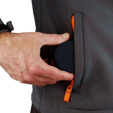 Person placing Drop Dead Durable Hard Shell Earphone Case With Smooth Microfiber Lining Water Resistant Travel Ready Headphone And Earbud Carrying Pouch into pocket.