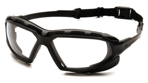Highlander XP Eyewear With Black Gray Frame And Clear Anti Fog Lens, Durable Frame With Extended Side Shields, Removable Inner Foam Clip For All Day Comfort And Particle Protection, Scratch Resistant Polycarbonate Lens, Adjustable Elastic Strap