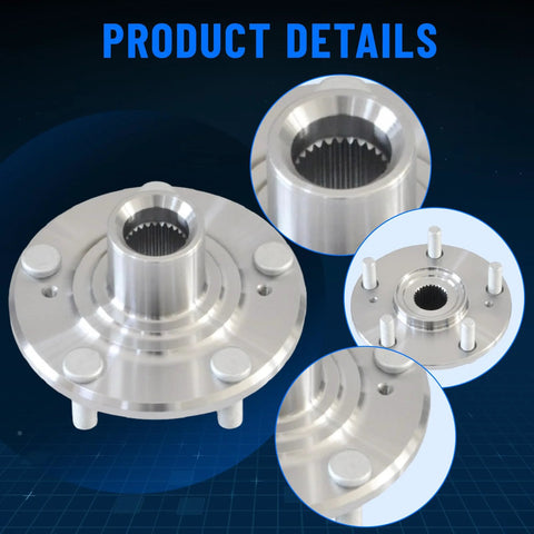 Front Wheel Hub and Bearing Assembly 44600S87A00 for Honda Accord 1998-2002 with close-up details of bolt-on design