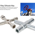4 Way Sillcock Water Key And 4 End Utility Key Set Stainless Steel Faucet Valve Wrench Kit For Opening Valves