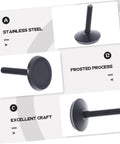 Heavy Duty Adjustable Furniture Levelers With Swivel Base For Tables And Cabinets detailed views of stainless steel levelers with frosted black finish.