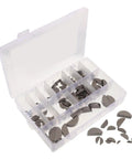 Boss Level 164 Piece Metric Woodruff Key Assortment Kit Features Carbon Steel Half Moon Keys Perfect For Motorcycle Rig Building And Gnarly Mechanical Projects Plus Sweet Carry Case For Home Shop Setup Today. open plastic case with metric carbon steel woodruff keys