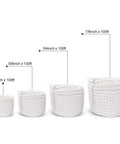 Comparison of nylon ropes in 1/2, 5/8, 3/4, and 7/8 inch diameters, highlighting Heavy Duty Nylon Twisted Rope Three Quarter Inch White Pull Cord 100 Ft Tough Weather Resistant For Anchor Lifts Tree Work Cargo Hauling And Craft Projects That Lasts Long.