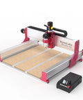 Badass Professional Grade Benchtop Cnc Router Machine With 710W Spindle Nema 24 Closed Loop Motors Linear Rails And Precision Ball Screws For Wood Acrylic And Light Metal Cutting on a workbench.