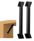 Heavy Duty 45 Degree Angle Corner Brackets For Wood Structures And Outdoor Projects With Rust Resistant Carbon Steel Black Powder Coat Ideal For Gazebos Treehouses Cabins And Patios DIY Kit Two Pieces, showing brackets on wooden corner