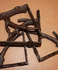 Tree Branch Themed Shelf Brackets Set Of Six, Heavy Duty Rustic Steel Supports For Open Shelves, Forest Style Mounts, Model B76