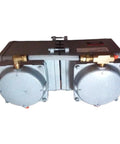 Commercial Grade High Vacuum Pump Built Like A Tank For Industrial Workshop Tasks With Dead Quiet Operation Factory Fresh Sealed Packaging And Heavy Duty Suction Power, top view with dual motors.