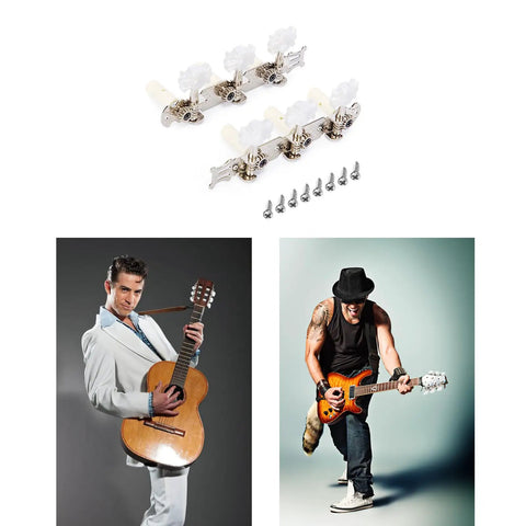 Durable Rock Solid Zinc Alloy Guitar Tuning Peg Set For Classical Acoustic And Folk Guitars With Silver Finish Machine Heads Tuners
