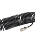 Level Up Your Garage Vibes With This Super Sweet Spiral Air Hose One Quarter Inch ID 16 4 Feet PE Coiled Compressed Air Line Featuring Self Retracting Design That Prevents Tangling And Saves Storage Space For Pro Shop Needs. black coiled air hose with metal connector, 1/4 inch