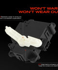 Top Tier HVAC Heater Blend Door Actuator Replacement For Toyota Prius 2001 To 2003 Hybrid, showing POM and PP materials.