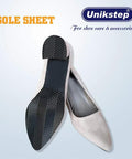 Two Pairs Shoe Sole Repair Rubber Sheets For Front Soles And Heels Anti Slip Noise Reduction Pads Non Skid Protectors Custom Cut For Men And Women Zigzag Grip Pattern Size 7.1 X 4.7 Inches installed on shoes