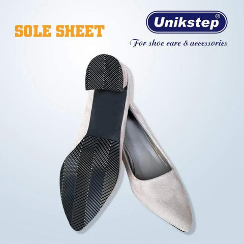 Two Pairs Shoe Sole Repair Rubber Sheets For Front Soles And Heels Anti Slip Noise Reduction Pads Non Skid Protectors Custom Cut For Men And Women Zigzag Grip Pattern Size 7.1 X 4.7 Inches installed on shoes