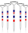 Transparent Three And A Quarter Inch Unbreakable Plastic Golf Tees That Cut Friction And Side Spin Fifty Count Built Tough Eco Friendly Durable Tee Set Perfect Gift For Men With American Flag Design