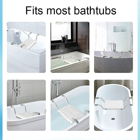 Heavy Duty Bath Bench And Adjustable Aluminum Shower Stool For Tubs Fits 23 To 29 Inch Opening Plastic Bath Seat For Seniors Non Slip Elderly Bath Chair Up To 260 Lb Weight Capacity in various bathtub settings