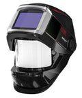Flip Up 180 Degree Panorama Welding Helmet With True Color View Solar Powered Auto Darkening Hood, side view, 4 arc sensors