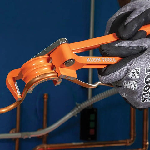 Close-up of 3-In-1 Tube Bender For 1/4, 5/16, And 3/8 Inch Tubing Bends Soft Copper, Aluminum, And Thin-Walled Steel Up To 180 Degrees