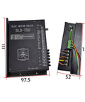 Beefy 750W 48V Brushless Servo Motor With 86Mm Flange driver unit and wiring, black rectangular casing, model BLD-750, dimensions shown