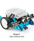 Interactive Light And Sound Three In One Add On Pack For Mbot With RGB LED And Light And Sound Sensors Lets You Turn Your Robot Into A Light Chasing Bot An Epic Desk Lamp A Scorpion Style Build Or Any Creative Project. light chasing robot build with sensor module