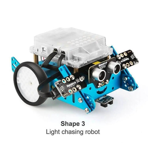 Interactive Light And Sound Three In One Add On Pack For Mbot With RGB LED And Light And Sound Sensors Lets You Turn Your Robot Into A Light Chasing Bot An Epic Desk Lamp A Scorpion Style Build Or Any Creative Project. light chasing robot build with sensor module