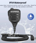 Heavy Duty Handheld Microphone With Volume Control For UV5R BF F8HP AR5RM UV21R Kenwood Retevis Walkie Talkies Waterproof IP54