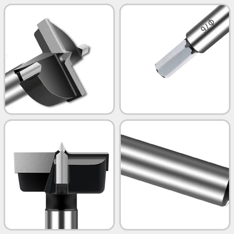 Heavy Duty 3 Inch Carbide Tipped Forstner Drill Bit Set With Bully Proof Durability and Sweet Bite Geometry close-up views