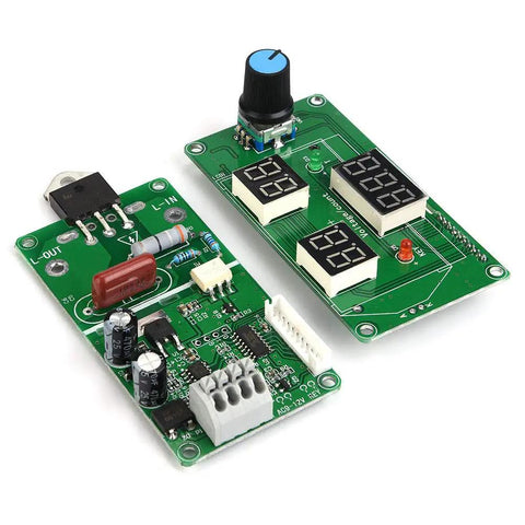 Beefed-Up Welding Controller With Digital Display showing circuit boards and components for DIY projects