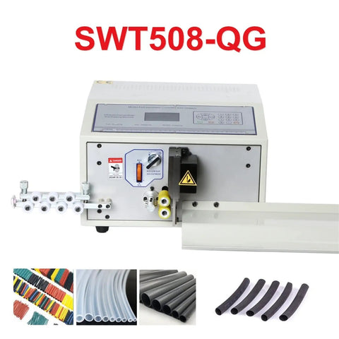 Automatic Electric Wire Stripping Machine And Tube Cutter Peeler High Speed Cable Stripping Device With Lcd Screen For Industrial Electrical Wiring Projects Quick And Easy Operation with LCD display and tool components.