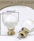 Sleek Clear Crystal Lamp Finials Two Pack With Polished Gold Screw Bases Solid Pick For Floor And Table Lamps To Quick Boost Your Home Decor Game Today. Crystal lamp knobs with gold bases.