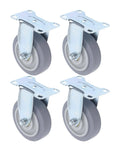 Built Like A Tank 4 Inch Rigid Caster Wheel Set With Reinforced Steel Brackets And Durable Thermoplastic Rubber Treads