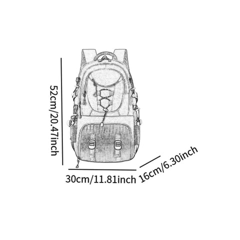 Trail Ready Hiking Backpack Rucksack For Outdoor Adventures Mountaineering And Camping Pack size 52x30x16 cm
