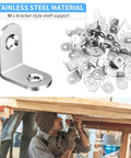40 Pieces L Bracket Corner Brace Set With 120 Screws 90 Degree Metal Brackets For Shelves and Wood Installation