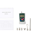 Digital Force Gauge 500N With Four Units N Lb Kg Oz, Three Modes, accessories, manual, and calibration certificate