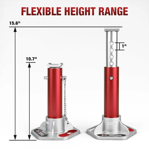 3 Ton Aluminum Jack Stands With Locking Pins, Lightweight and Portable for Cars, SUVs, and Light Duty Trucks, height adjustment